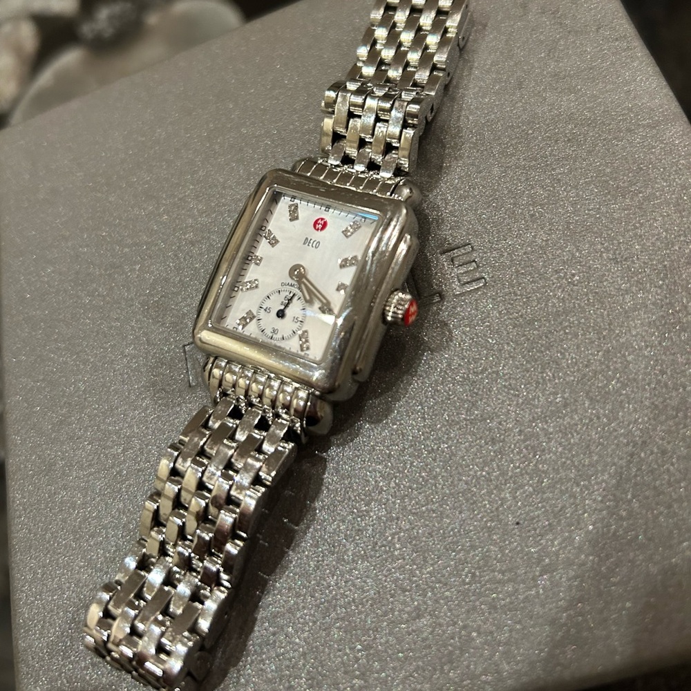 Michele Diamond Chronograph Deco Watch Mother of Pearl